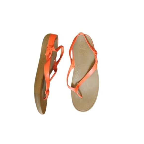 FitFlop Fit Flop Size 11 Orange Strappy Sandals - Picture 1 of 3